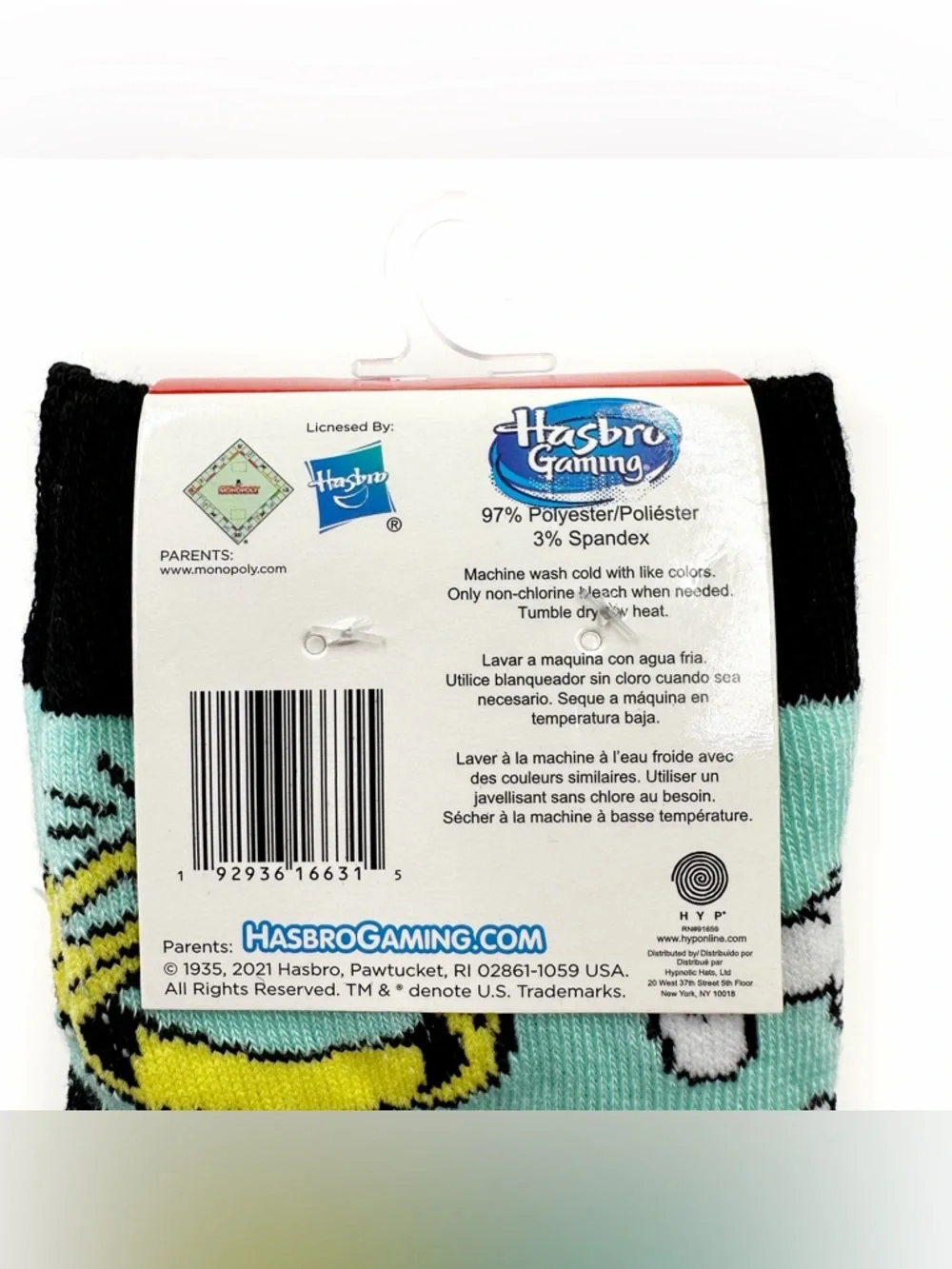Monopoly Crew Socks Hasbro Board Game Mens Womens Gift